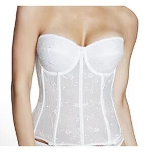 NWT Dominique Lace Corset Bra Sz 40D Coquette Festival Fairy Lace Trim Longline